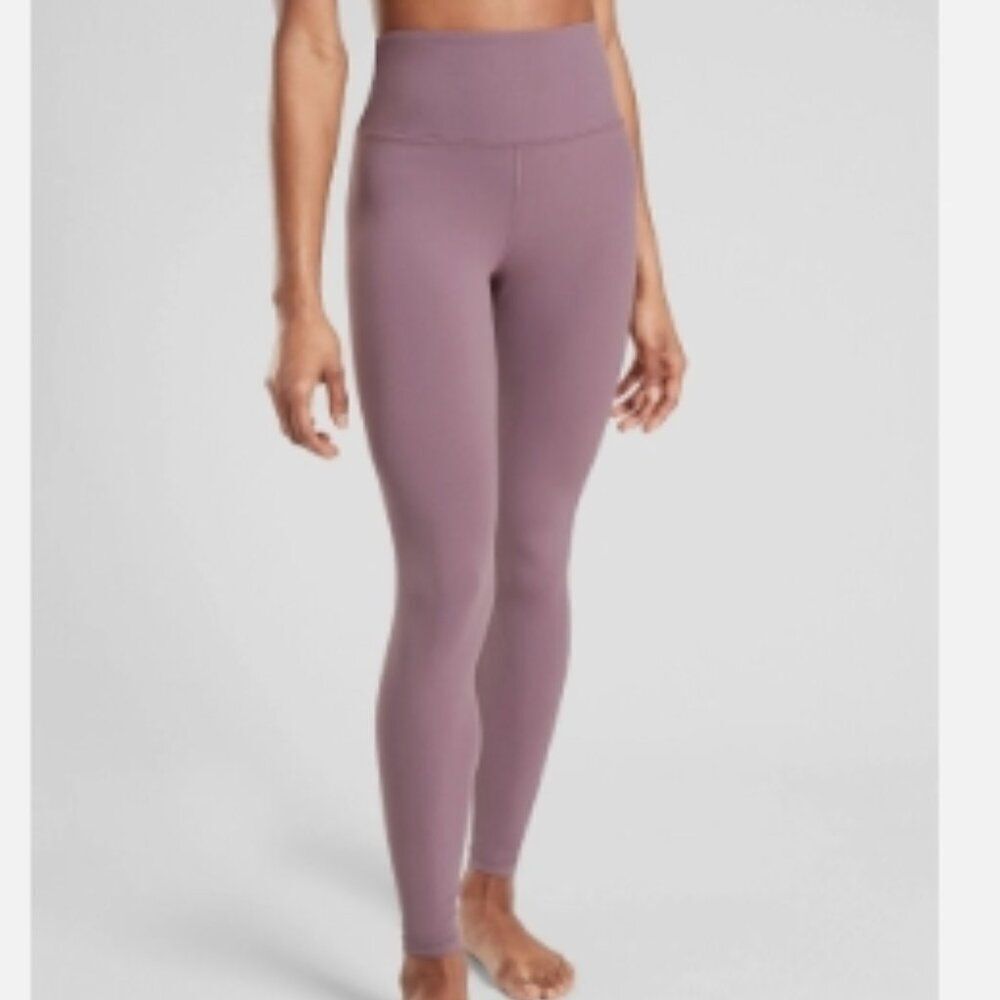 EUC Athleta Ultra High Rise Elation Tight, Volcanic Violet, in Size XSP